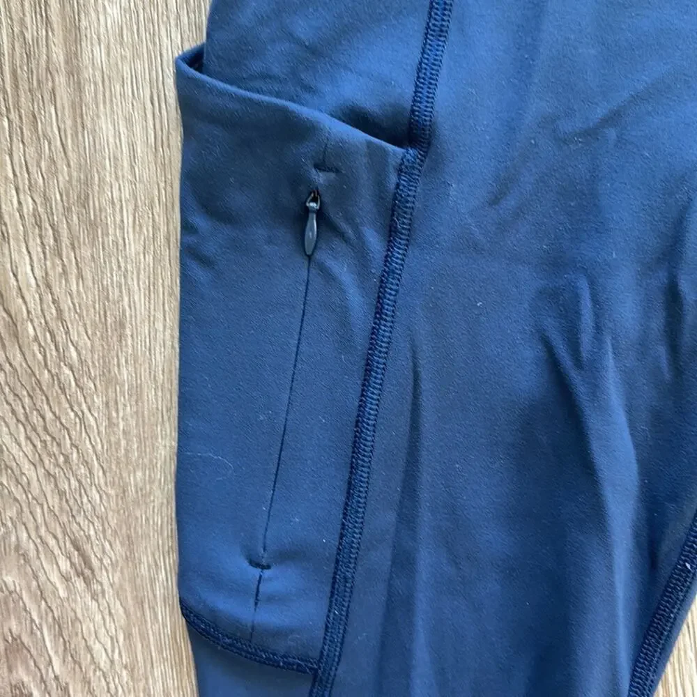 Athleta Up For‎ Anything 7/8 Tights Navy Blue Size Small | Pockets & Drawstring